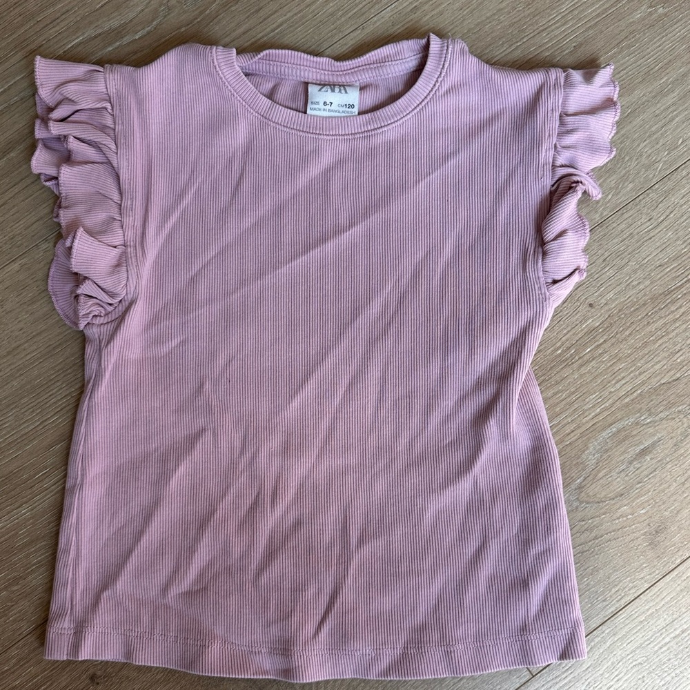 Zara Dusty Pink‎ Ribbed Top